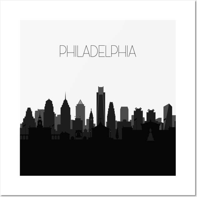 Philadelphia Skyline V2 Wall Art by inspirowl